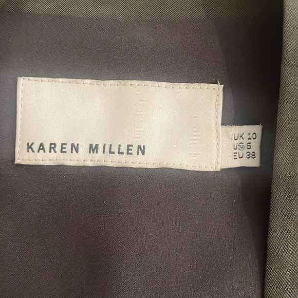 Karen Millen Army Green Faux Silk Vest Size 6 - Picture 14 of 16